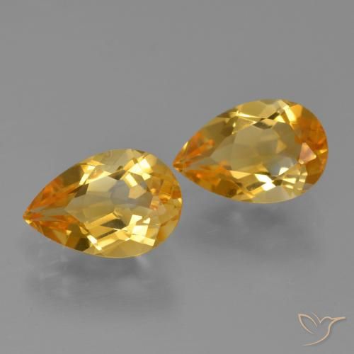 Pedras preciosas de Citrino Laranja escuro-dourado natural de 2.33 ct, Formato de pêra, VVS-VS