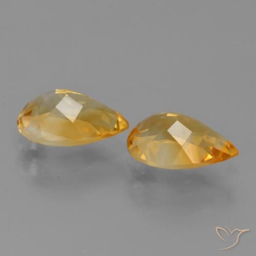 Pedras preciosas de Citrino Laranja escuro-dourado natural de 2.33 ct, Formato de pêra, VVS-VS