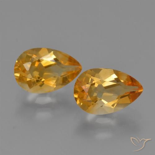 2.37ctw Natural Laranja Profundo-Ouro Citrino, Formato de pêra, VVS-VS