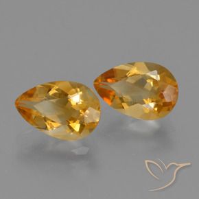 Pedras preciosas de Citrino Laranja Profundo-Ouro natural de 2.37 ct, Formato de pêra, VVS-VS