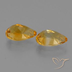 Pedras preciosas de Citrino Laranja Profundo-Ouro natural de 2.37 ct, Formato de pêra, VVS-VS