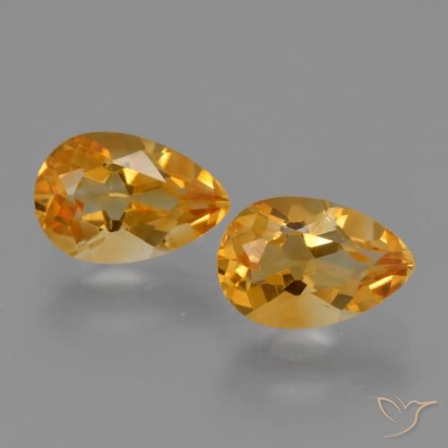 2.45ctw Natural Laranja escuro-dourado Citrino, Formato de pêra, VVS-VS