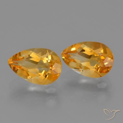 Pedras preciosas de Citrino Laranja escuro-dourado natural de 2.45 ct, Formato de pêra, VVS-VS