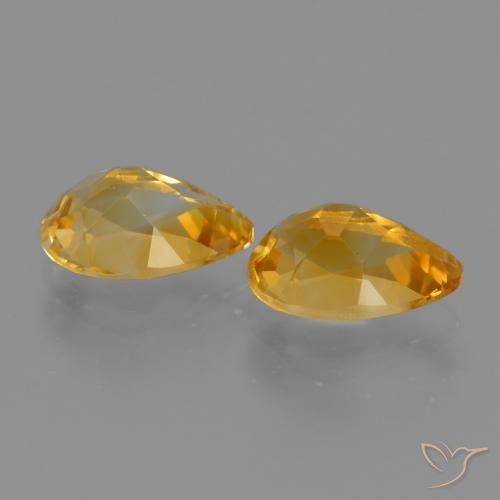 Pedras preciosas de Citrino Laranja escuro-dourado natural de 2.45 ct, Formato de pêra, VVS-VS