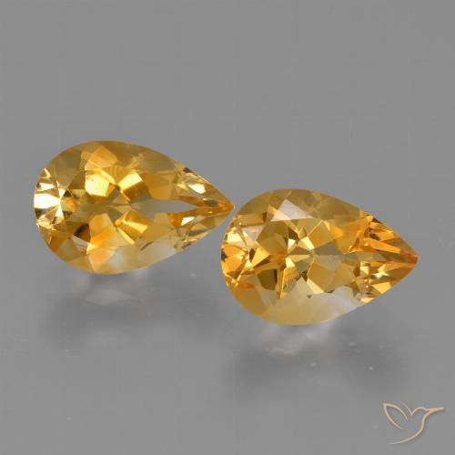 Pedras preciosas de citrino dourado natural de 2,37 ct, formato de pêra, VS
