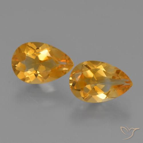 2.27ctw Natural Laranja escuro-dourado Citrino, Formato de pêra, VS