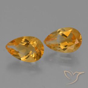 Pedras preciosas de Citrino Laranja escuro-dourado natural de 2.27 ct, Formato de pêra, VS