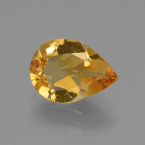 Citrino amarelo natural 2,02ct, formato de pêra, VS