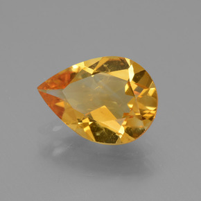 Citrino amarelo natural 2,02ct, formato de pêra, VS