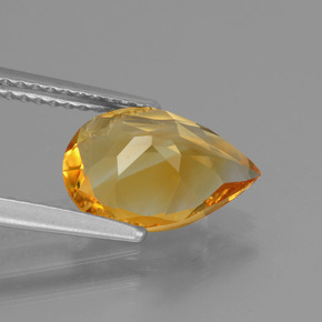 Citrino amarelo natural 2,02ct, formato de pêra, VS