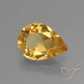 Citrino Laranja Dourado Profundo Natural 2.10ct, Formato de pêra, VVS-VS