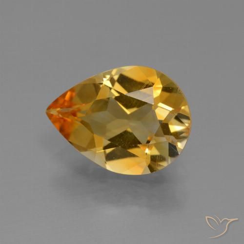 2.10ct Natural Dourado Médio-escuro Citrino, Formato de pêra, VVS-VS