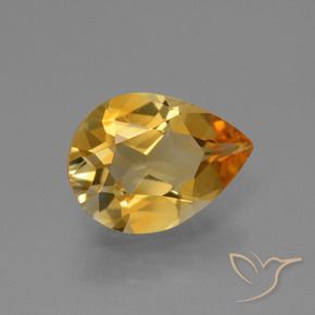 Citrino Dourado Médio-escuro Natural 2.10ct, Formato de pêra, VVS-VS
