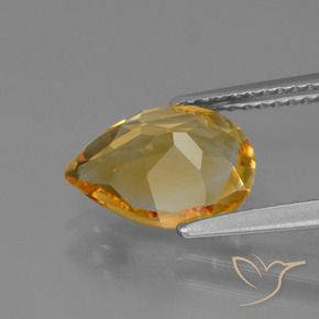 Citrino Dourado Médio-escuro Natural 2.10ct, Formato de pêra, VVS-VS