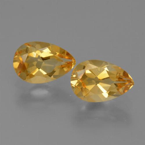 Pedras preciosas de citrino dourado natural de 2,26 ct, formato de pêra, VVS-VS
