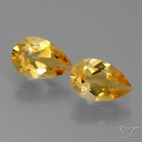 2.17ctw Natural Laranja escuro-dourado Citrino, Formato de pêra, VVS-VS