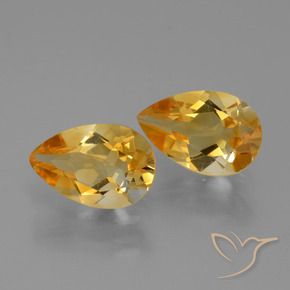 Pedras preciosas de Citrino Laranja escuro-dourado natural de 2.17 ct, Formato de pêra, VVS-VS