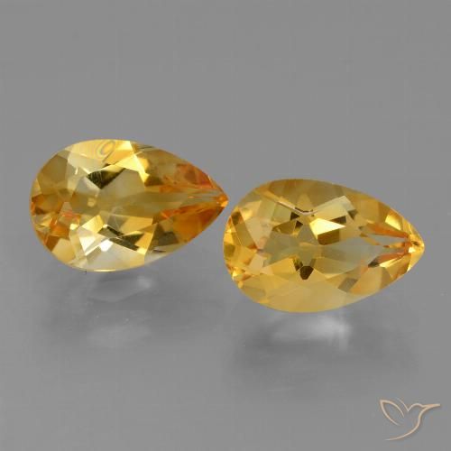 2.32ctw Natural Laranja Profundo-Ouro Citrino, Formato de pêra, VVS-VS