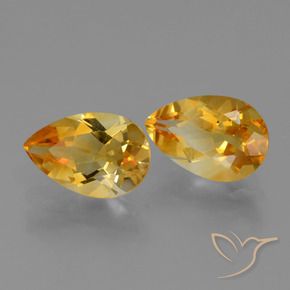 Pedras preciosas de Citrino Laranja Profundo-Ouro natural de 2.32 ct, Formato de pêra, VVS-VS