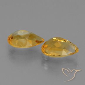 Pedras preciosas de Citrino Laranja Profundo-Ouro natural de 2.32 ct, Formato de pêra, VVS-VS
