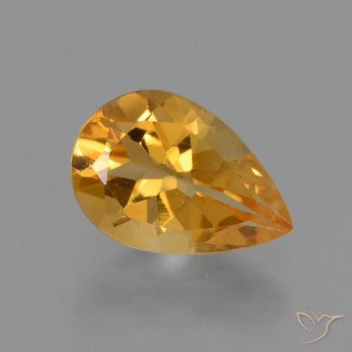 1.09ct Natural Laranja Profundo-Ouro Citrino, Formato de pêra, VVS-VS