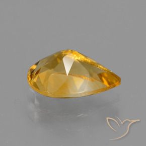 Citrino Laranja Profundo-Ouro Natural 1.09ct, Formato de pêra, VVS-VS