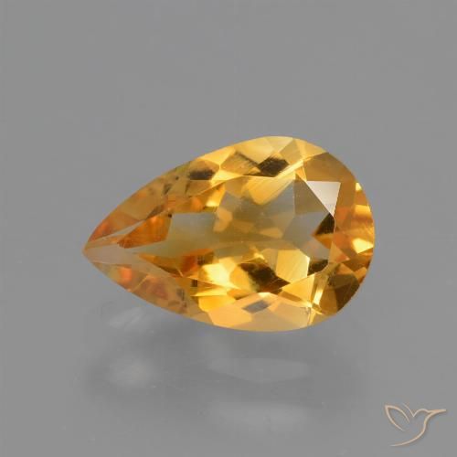 Citrino dourado natural 1,24ct, formato de pêra, VVS-VS