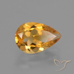 Citrino dourado natural 1,24ct, formato de pêra, VVS-VS