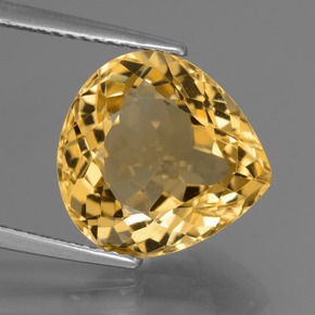 Citrino Amarelo Dourado Natural 7.10ct, Formato de pêra, VVS