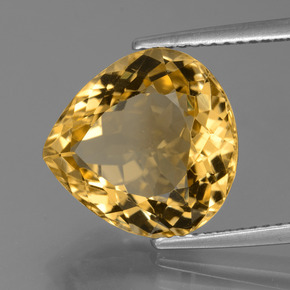 Citrino Amarelo Dourado Natural 7.10ct, Formato de pêra, VVS