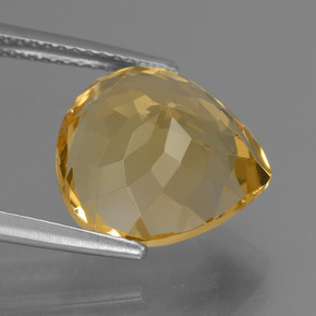 Citrino Amarelo Dourado Natural 7.10ct, Formato de pêra, VVS