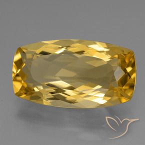 Citrino dourado natural 6,44ct, almofada cortada, VVS