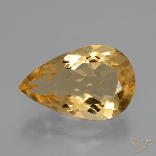 5.63ct Natural Dourado Citrino, Formato de pêra, VVS