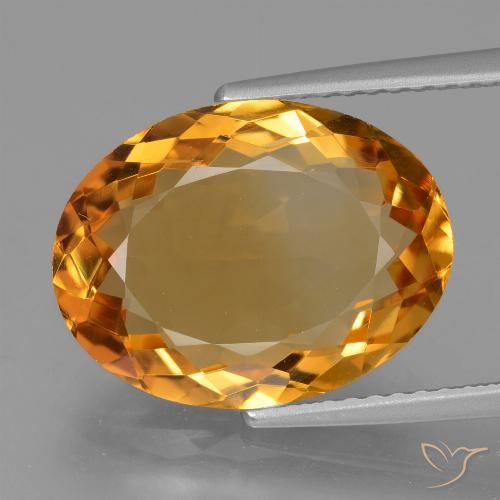 5.76ct Natural Laranja Profundo-Ouro Citrino, oval, VVS