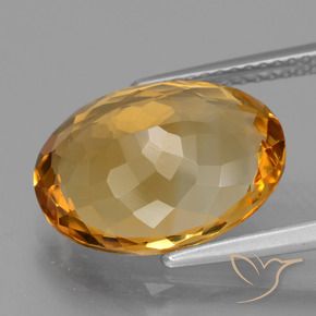 Citrino Laranja Profundo-Ouro Natural 5.76ct, oval, VVS