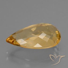 Citrino Laranja Profundo-Ouro Natural 6.71ct, Formato de pêra, VVS