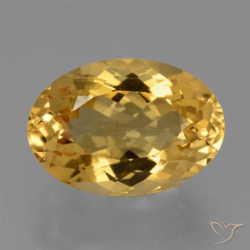 Citrino Laranja Dourado Profundo Natural 6.22ct, Corte Oval, VVS-VS