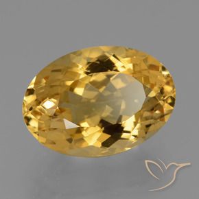 Citrino Laranja Dourado Profundo Natural 6.22ct, Corte Oval, VVS-VS