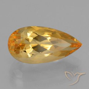 Citrino Dourado Escuro Natural 5.54ct, Formato de pêra, VVS