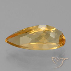 Citrino Dourado Escuro Natural 5.54ct, Formato de pêra, VVS