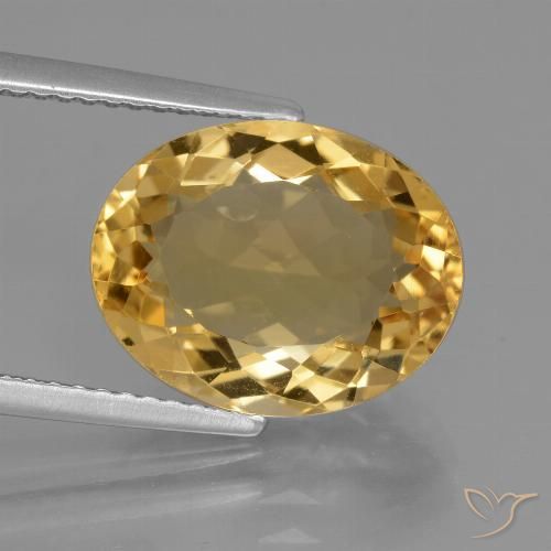 5.49ct Natural Dourado Médio-escuro Citrino, oval, VVS