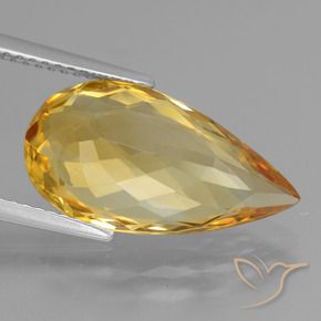 Citrino Laranja Dourado Profundo Natural 5.78ct, Formato de pêra, VVS