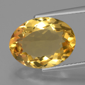 Citrino Laranja Dourado Profundo Natural 4.88ct, Corte Oval, VVS
