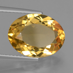 Citrino Laranja Dourado Profundo Natural 4.88ct, Corte Oval, VVS