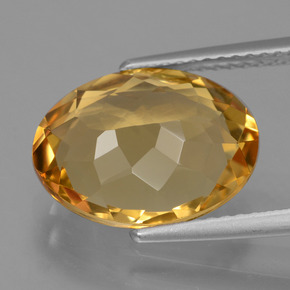 Citrino Laranja Dourado Profundo Natural 4.88ct, Corte Oval, VVS