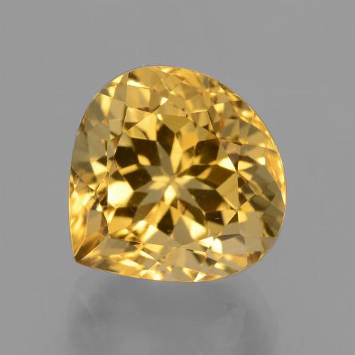 Citrino dourado natural 4,93ct, formato de pêra, VVS