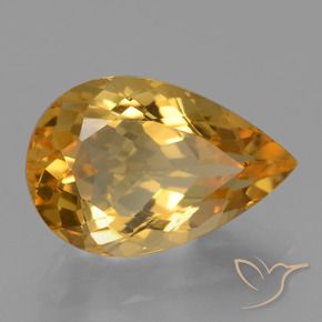 Citrino Laranja Dourado Profundo Natural 4.62ct, Formato de pêra, VVS