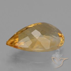 Citrino Laranja Dourado Profundo Natural 4.62ct, Formato de pêra, VVS