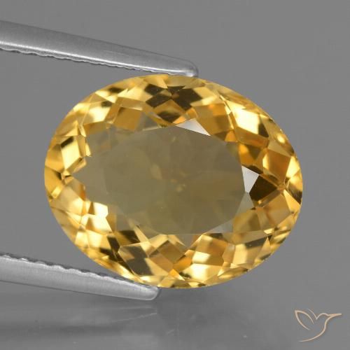 5.02ct Natural Dourado Médio-escuro Citrino, oval, VVS