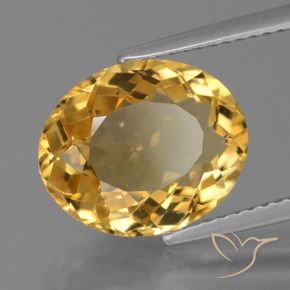 Citrino Dourado Médio-escuro Natural 5.02ct, oval, VVS
